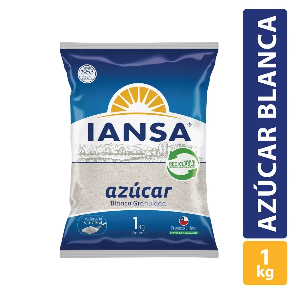 Azúcar Iansa  blanca granulada 1 kilo 