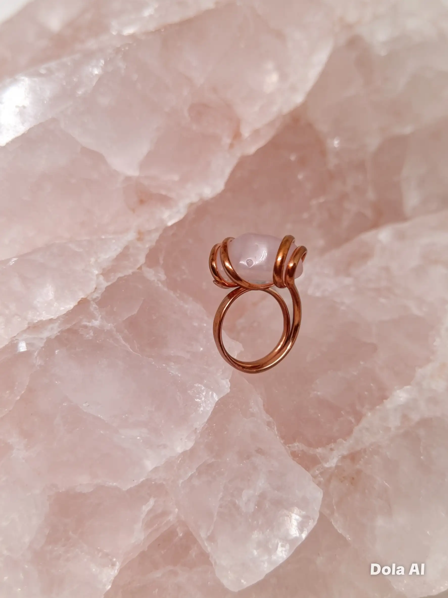 Anillo cuarzo rosa