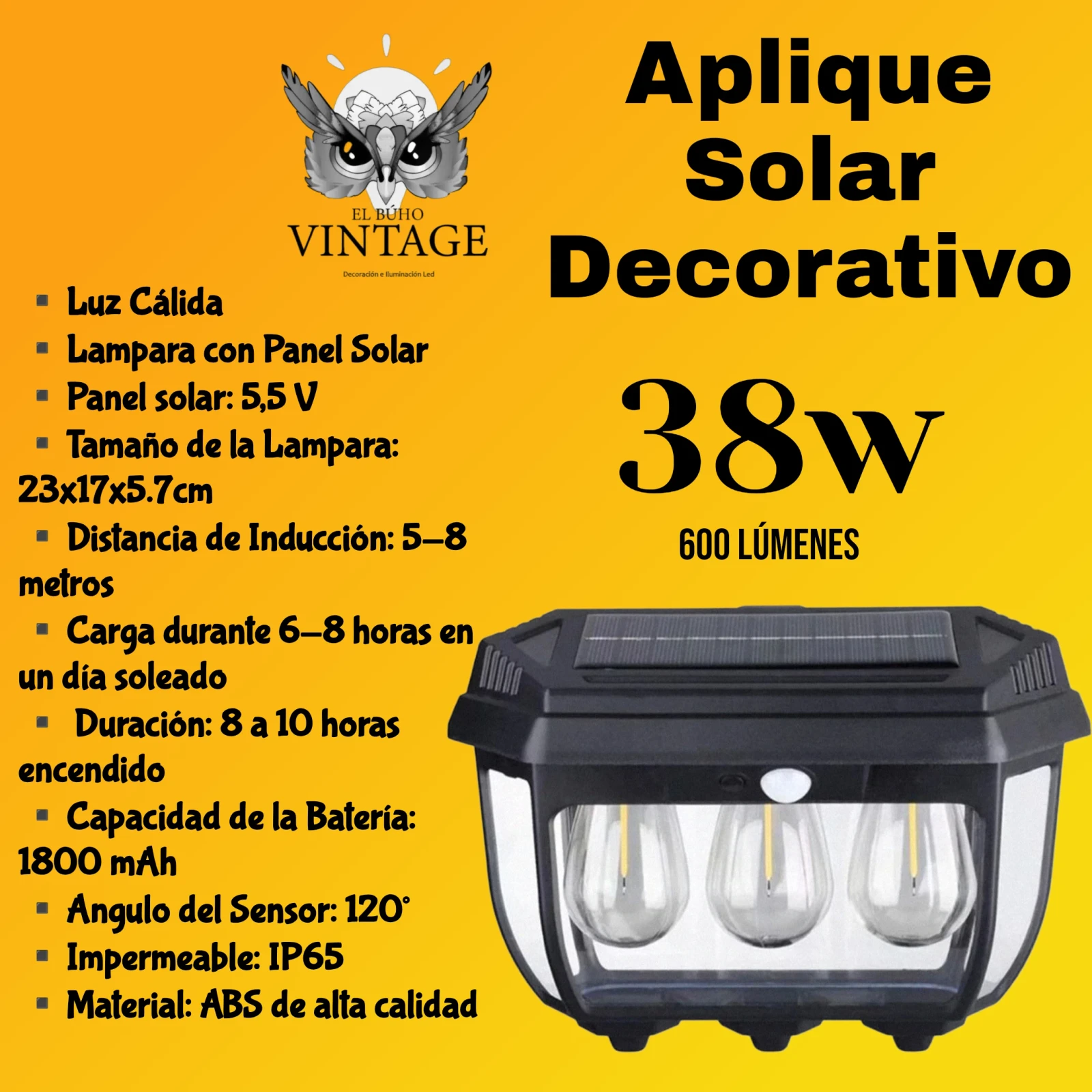 Aplique LED Decorativo Solar ☀️ 5