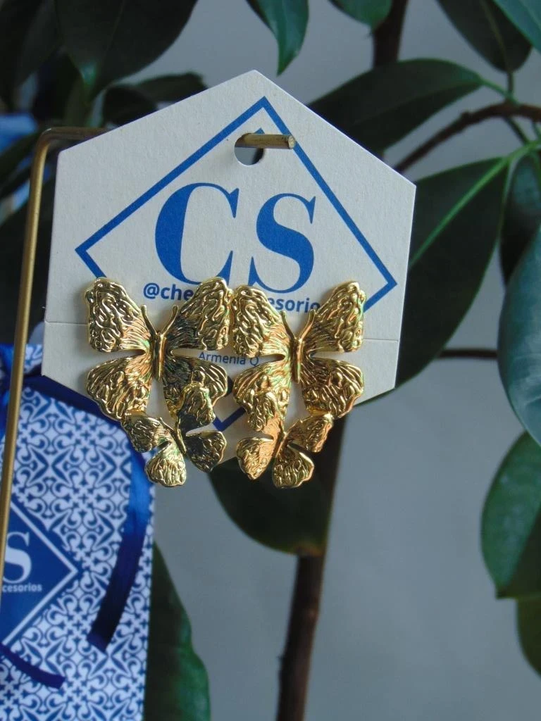 ARETE ACERO DOR MAXI MARIPOSAS TALLADAS  3