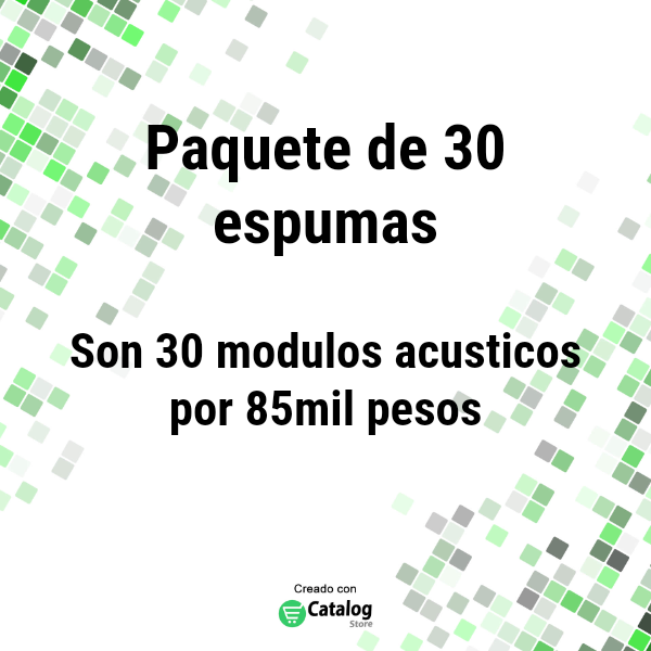 Paquete de 30 espumas