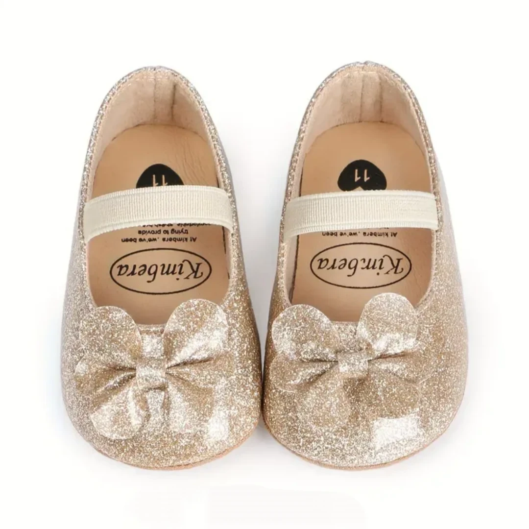 ZAPATITOS ORO CON LAZO  2