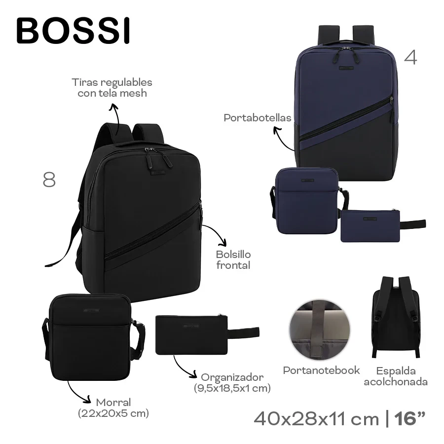 SET MOCHILA BOSSI 30366
