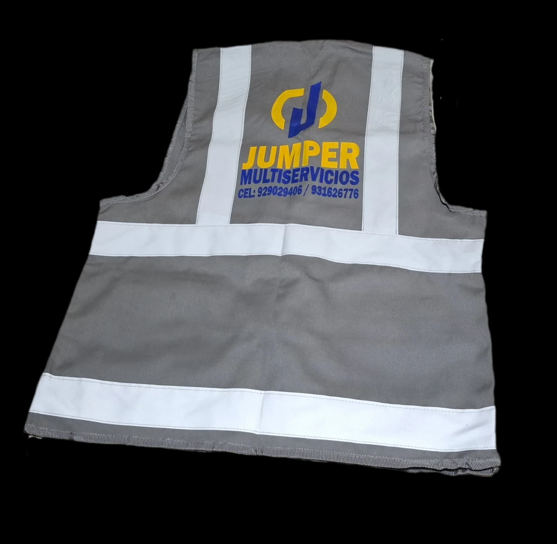 CHALECO REFLECTIVO CON LOGO GRIS - NARANJA