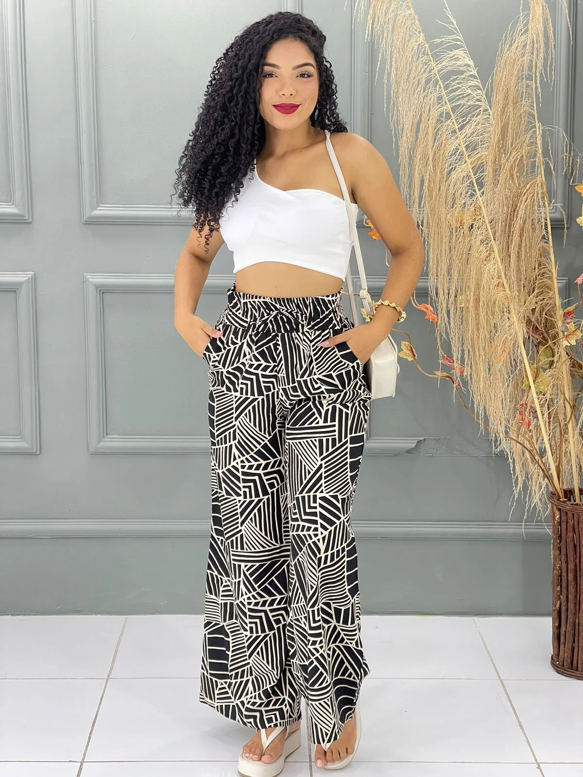 CALÇA PANTALONA VISCOLINHO ESTAMPADO 5