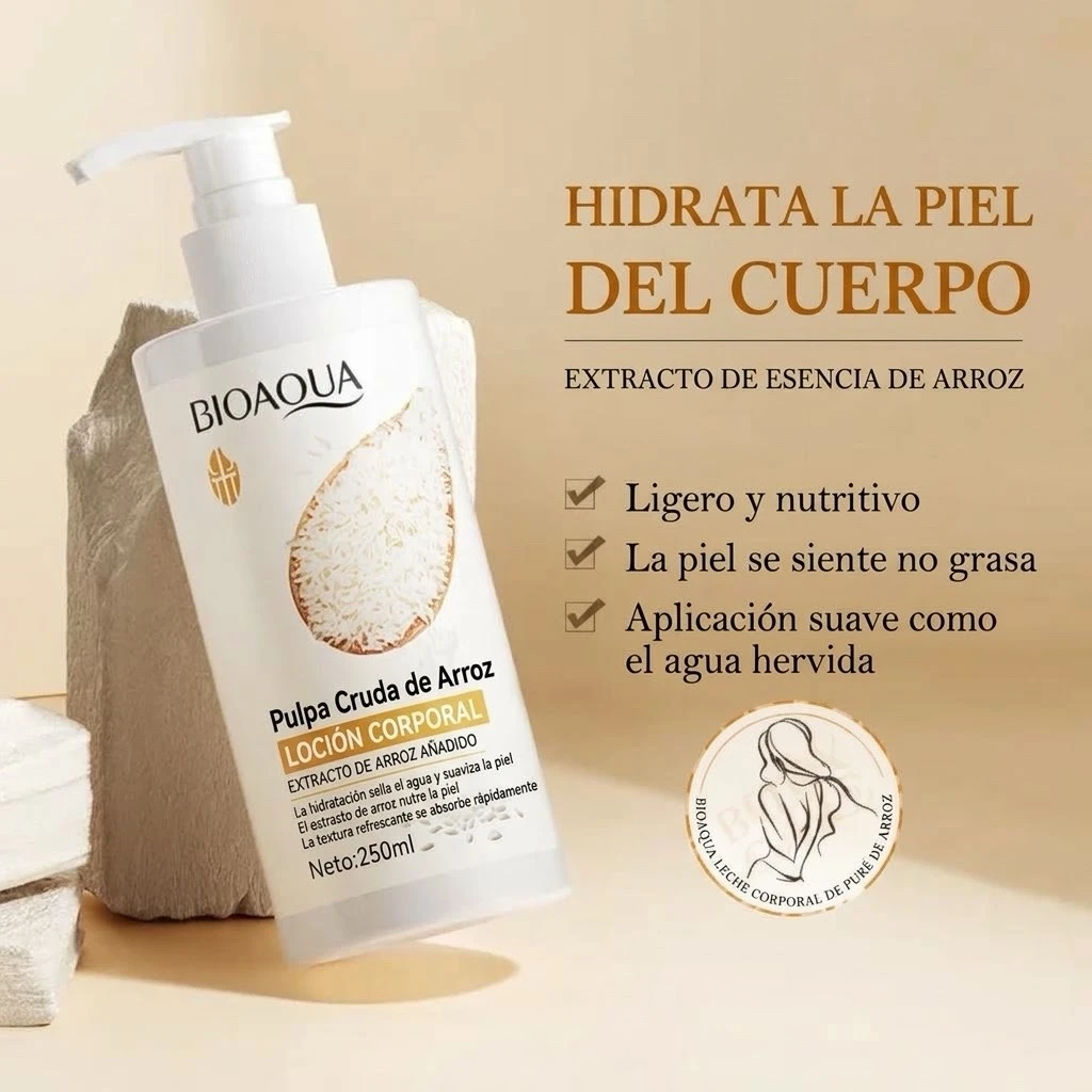 Loción Corporal con Extracto de Arroz Bioaqua  2