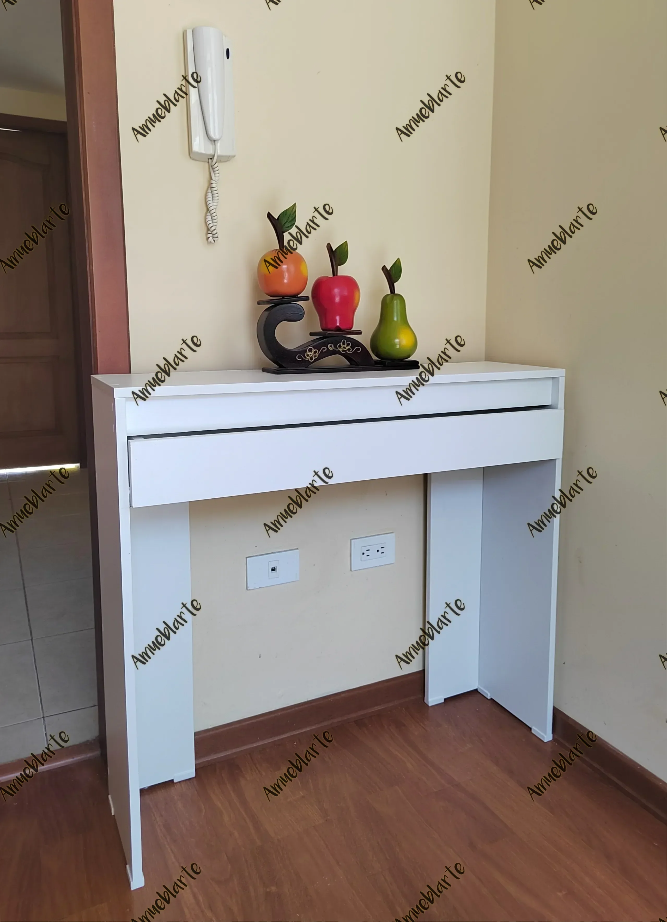 Recibidor blanco con cajón  6
