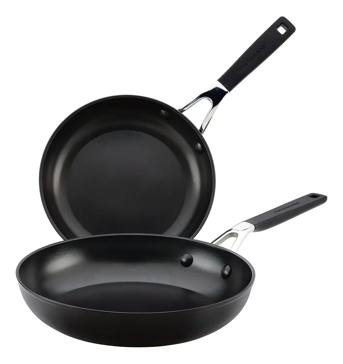 SET DE 2 SARTENES KITCHENAID 84803 21CM Y 25CM NEGRO ONIX 
