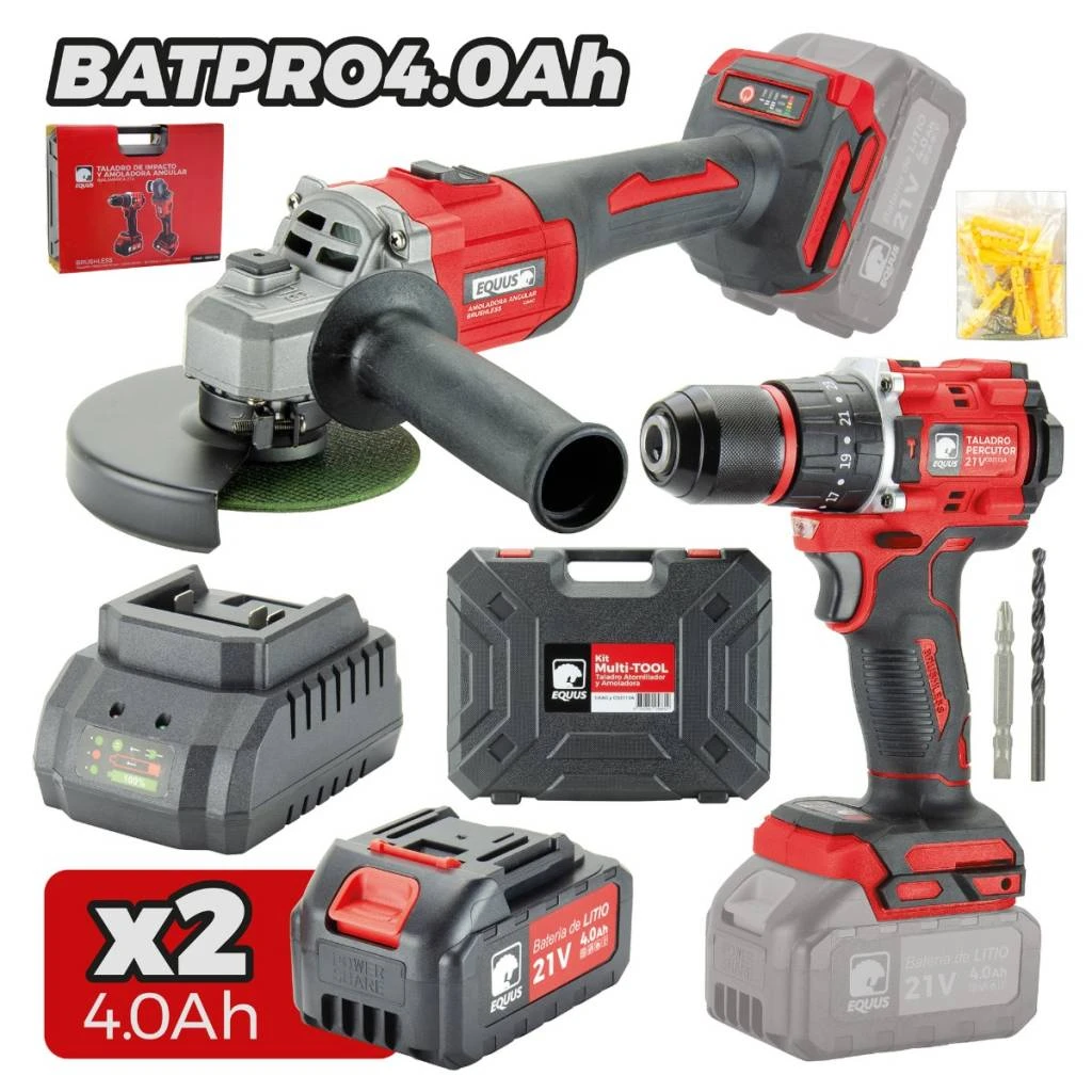Combo Brushless Amoladora + Taladro Percutor 𝙀𝙌𝙐𝙐𝙎