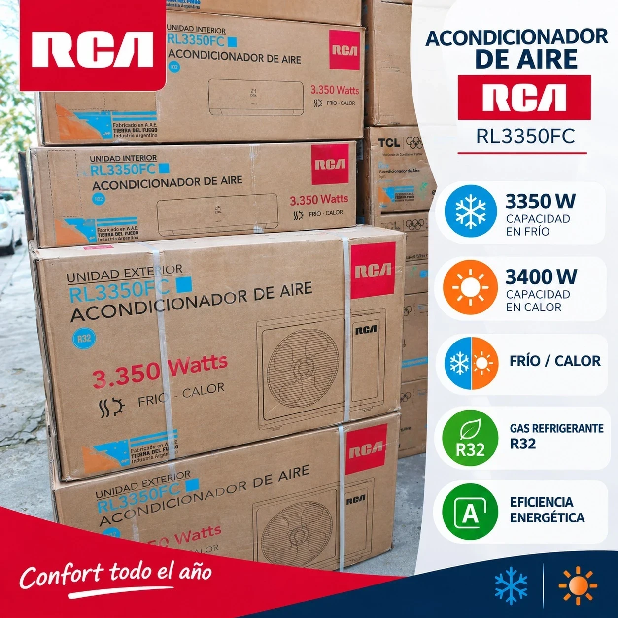 AIRE ACONDICIONADO RCA 3350W RL3350FC-F-SK