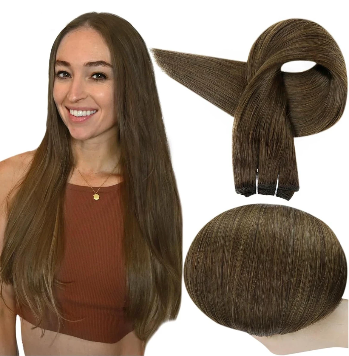 Extensiones de cabello humano 18 pulgadas, para cocer, 110gramos