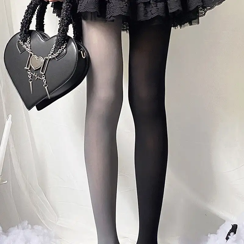 Pantymedia doble black plomo y negro  2