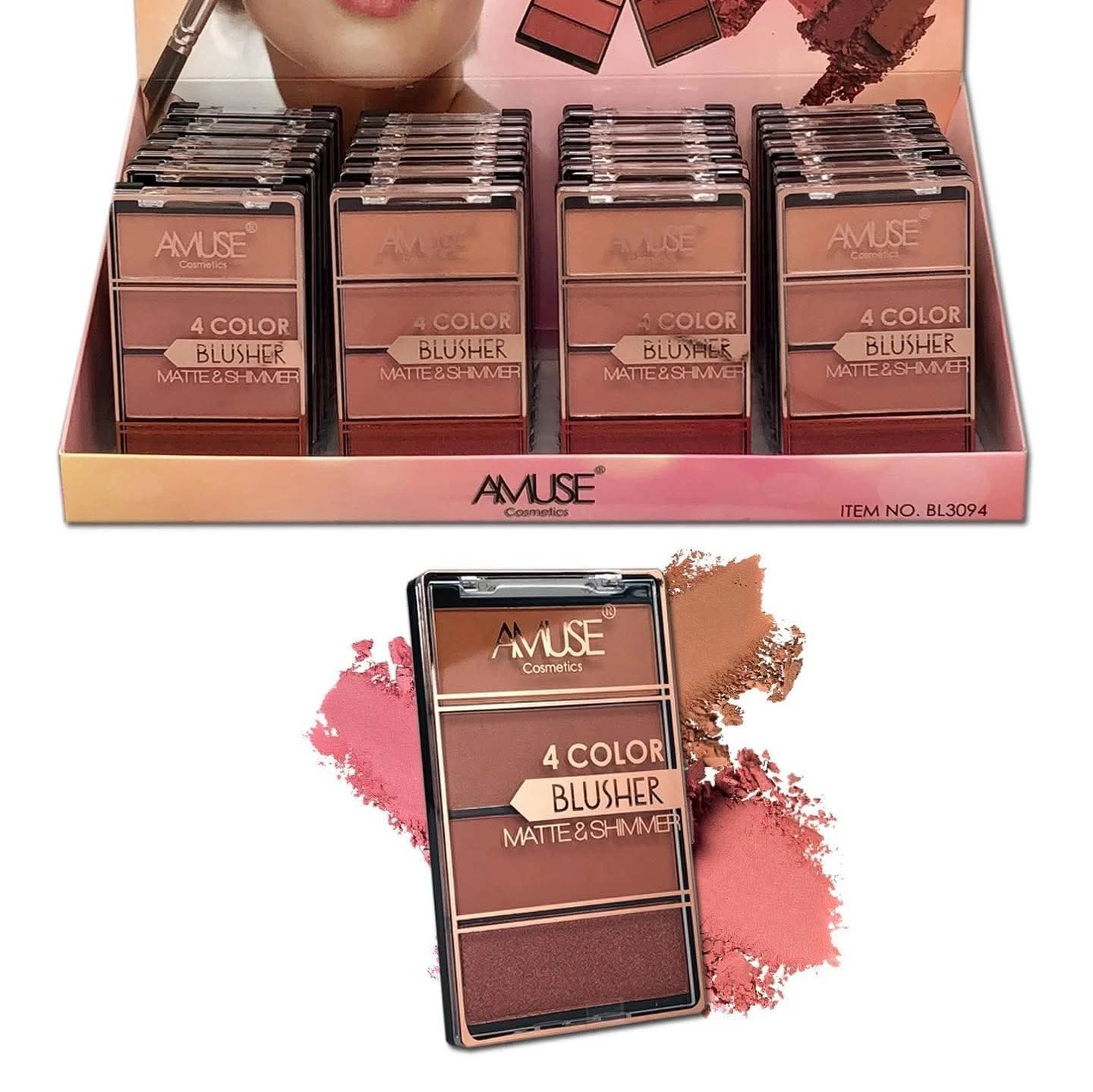 Blusher Amuse 4 color matte & shimer