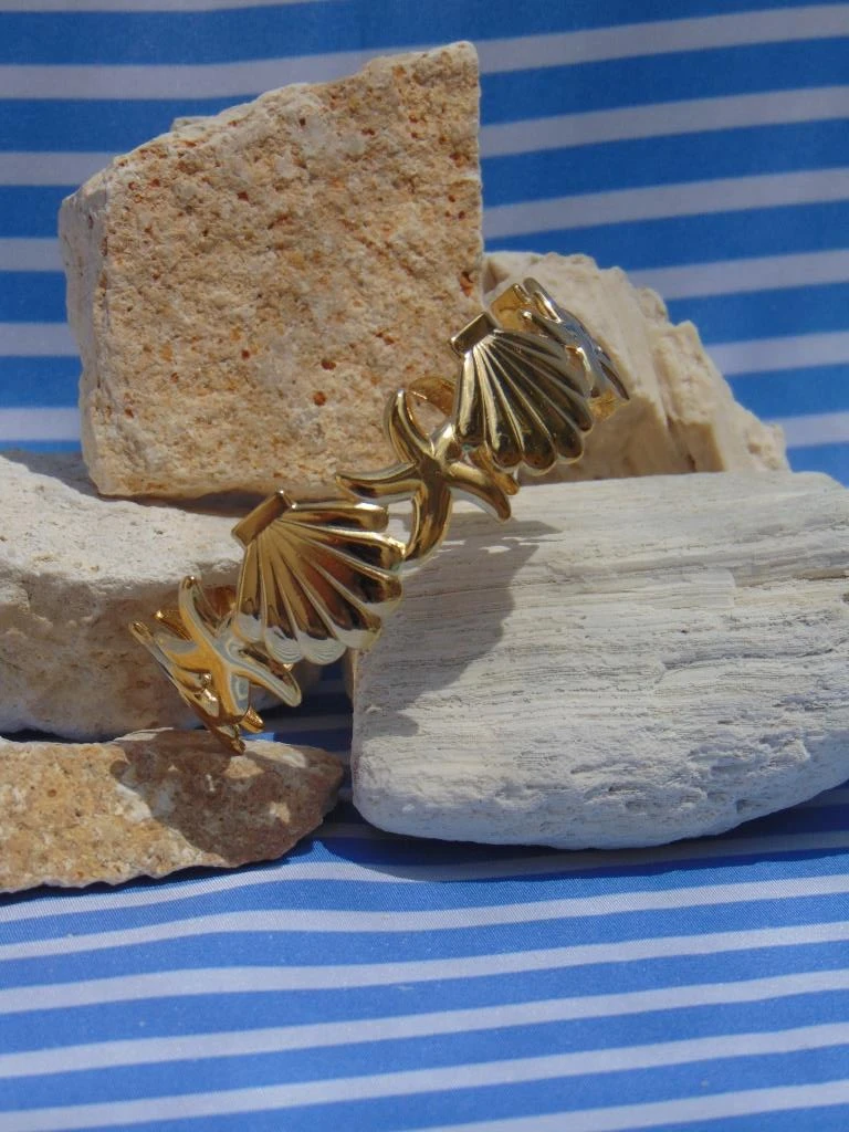 BRAZALETE ACERO DOR ESTRELLAS CONCHAS 2