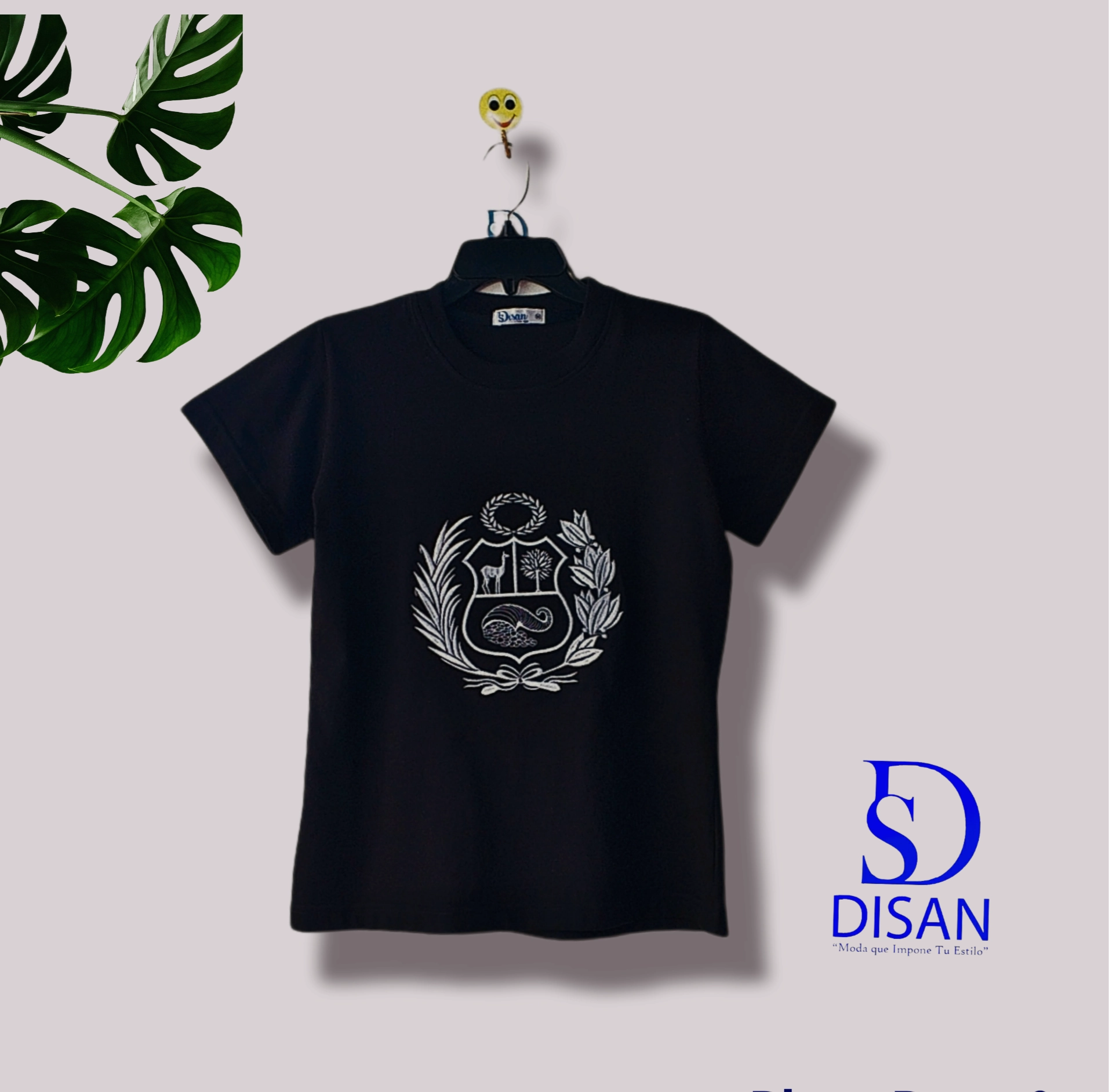 Polo negro escudo blanco  2