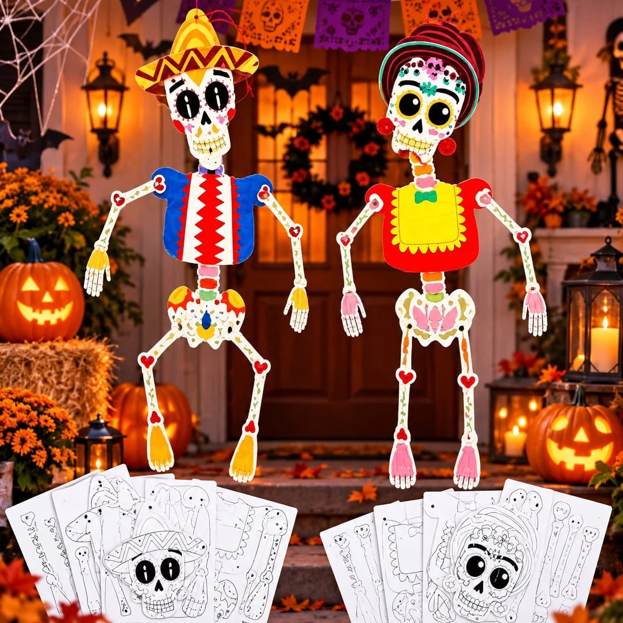 ESQUELETO DE PAPEL PARA DECORACIONES HALLOWEN 65CM