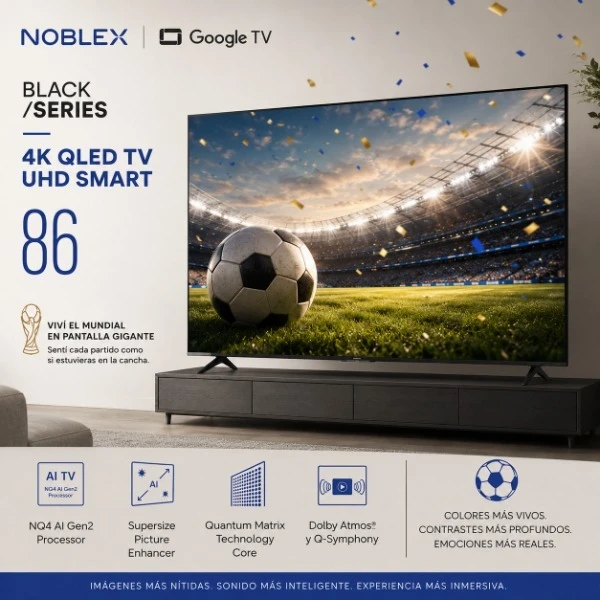 SMART TV NOBLEX BLACK SERIES 86" 4K QLED TV UHD DL86X9500