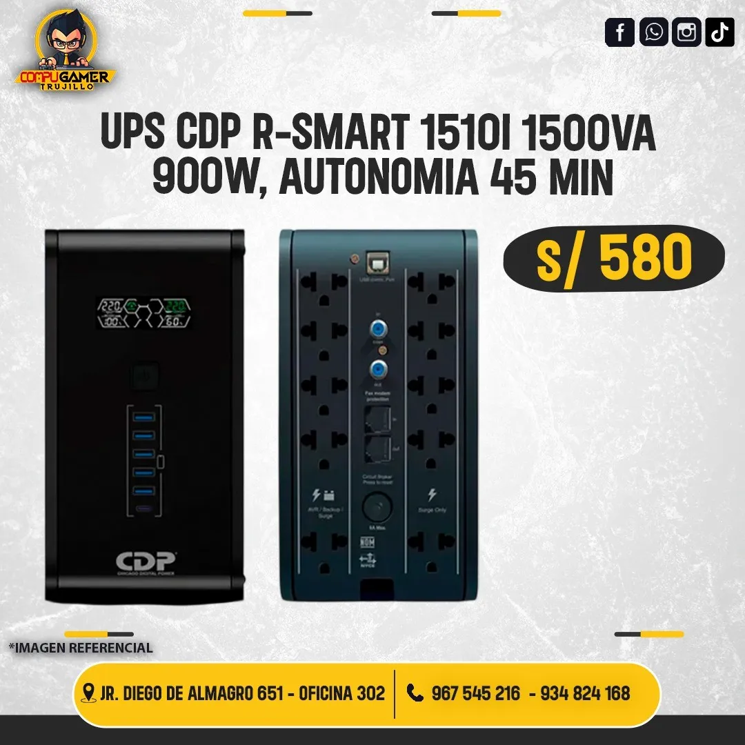 UPS CDP R-SMART 15I0I, 1500VA, 900W, BLACK 