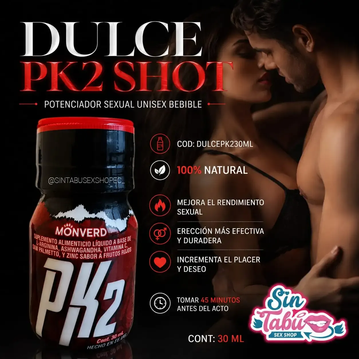 POTENCIADOR SEXUAL DULCE PK2 SHOT