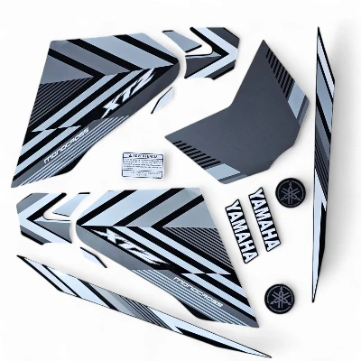 Xtz 125 Calcomanias 2021 lineas gris con negro