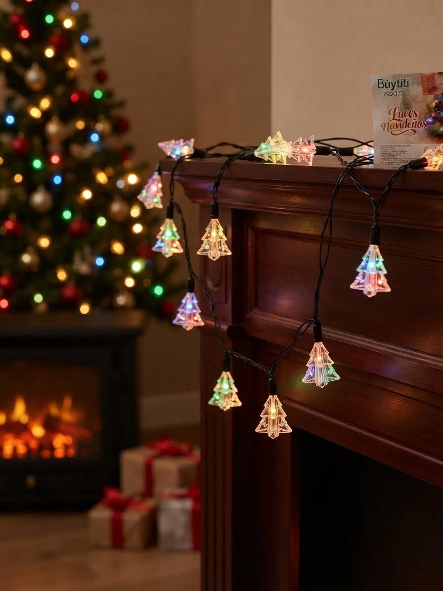 Luces navideñas con forma de pino 5 metros. conexion directa a corriente. 