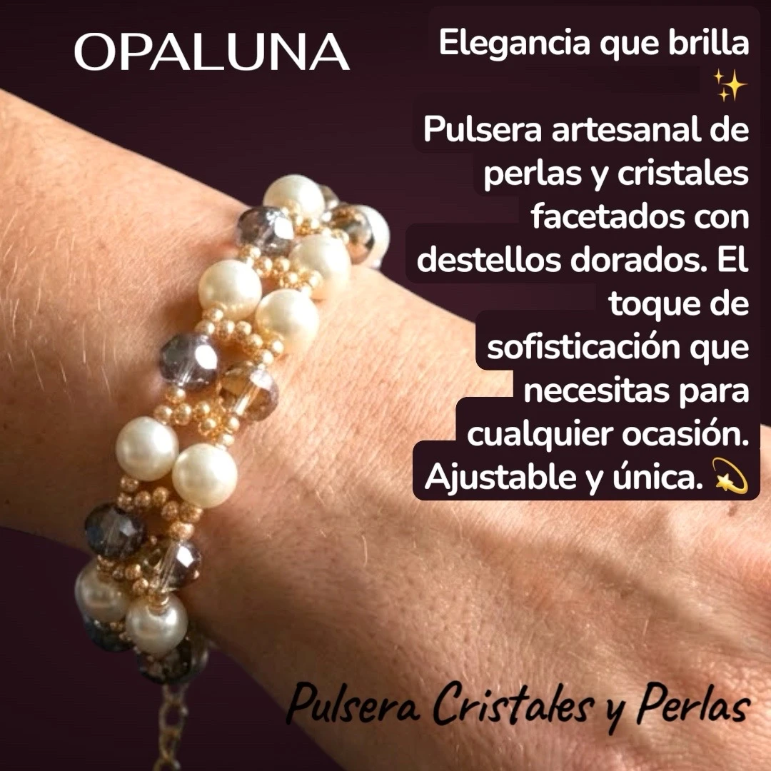Pulsera de Perlas y Cristales 
