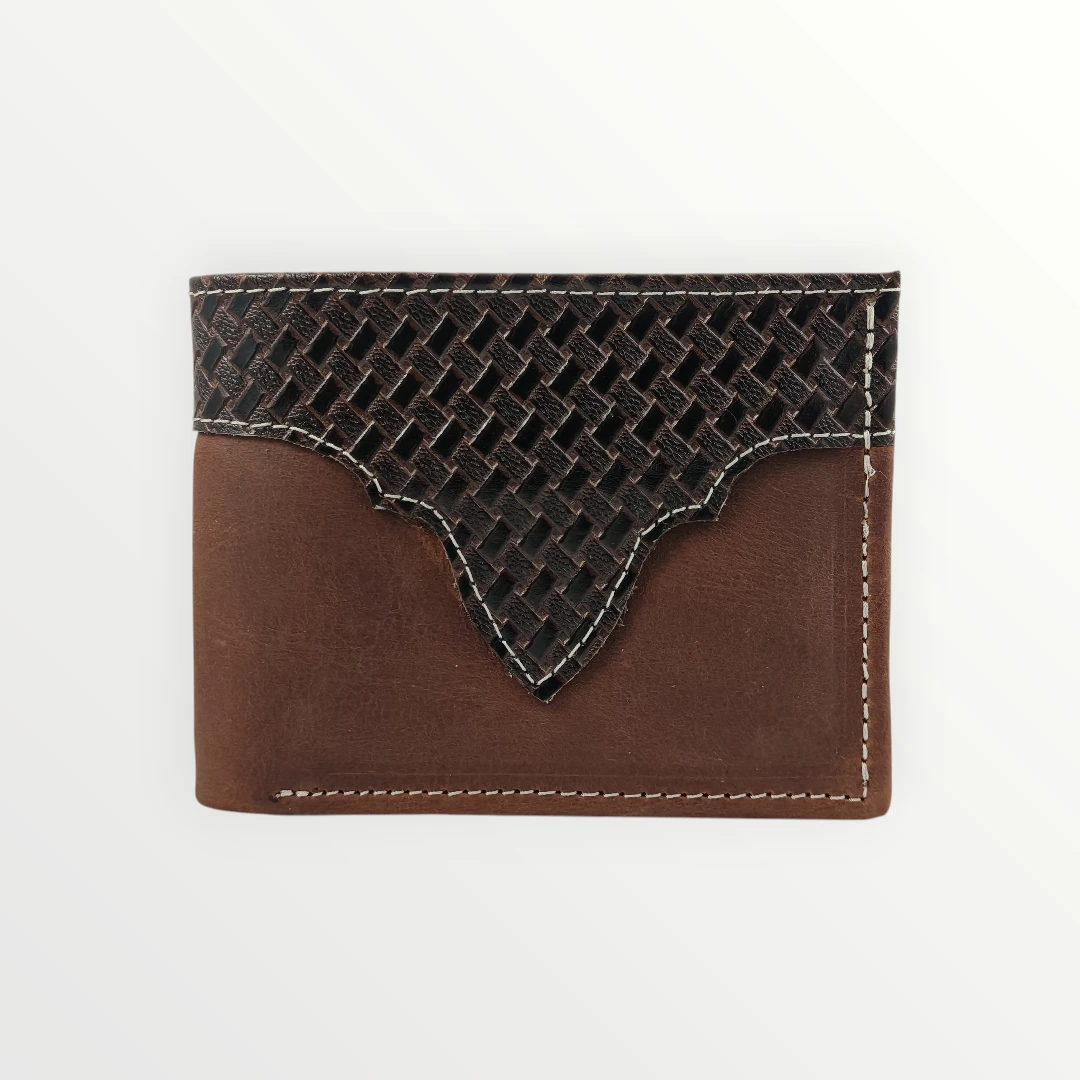 Billetera vaquera cuero petate y crazy cafe liso