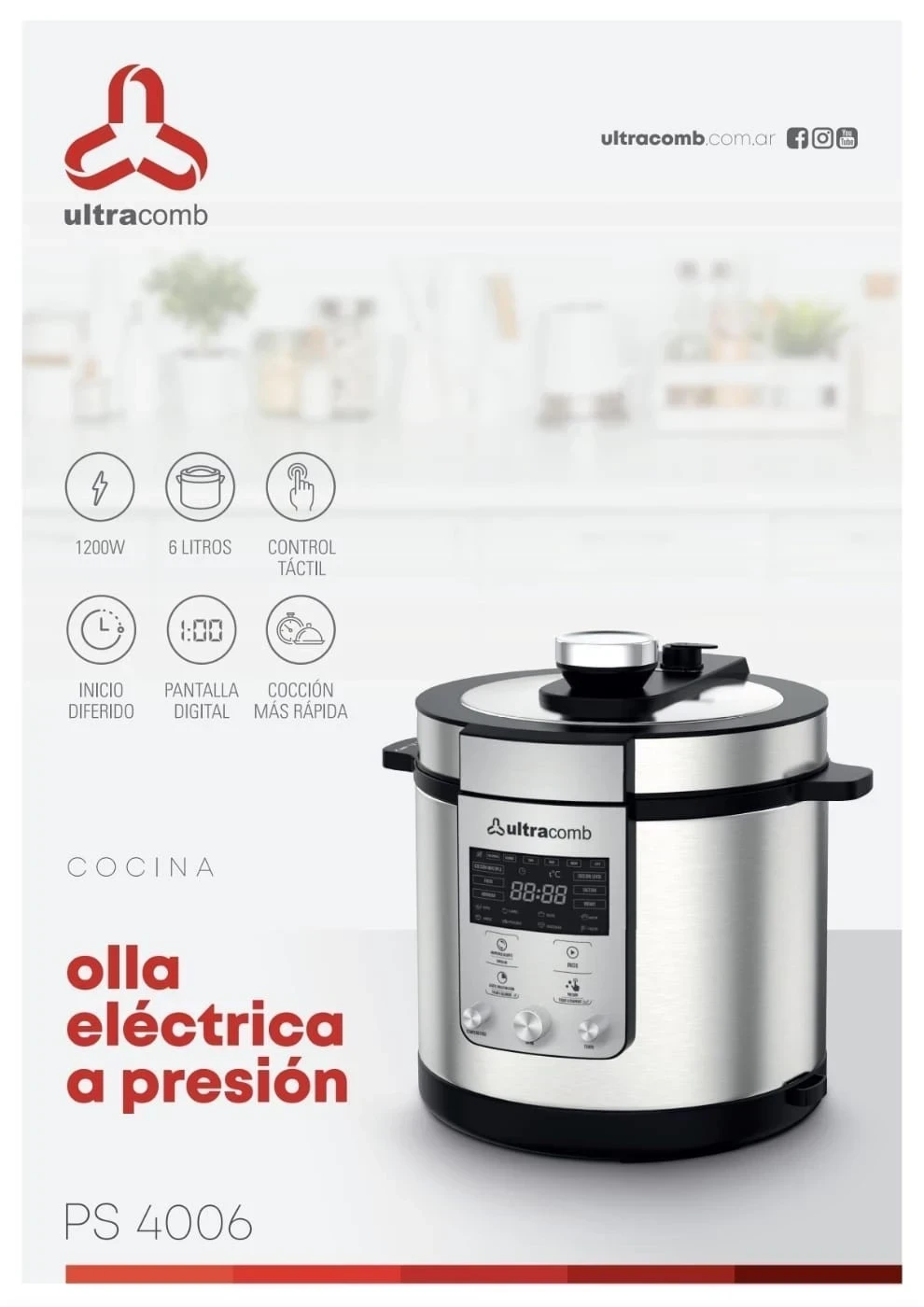 OLLA A PRESIÓN ULTRACOMB 100W