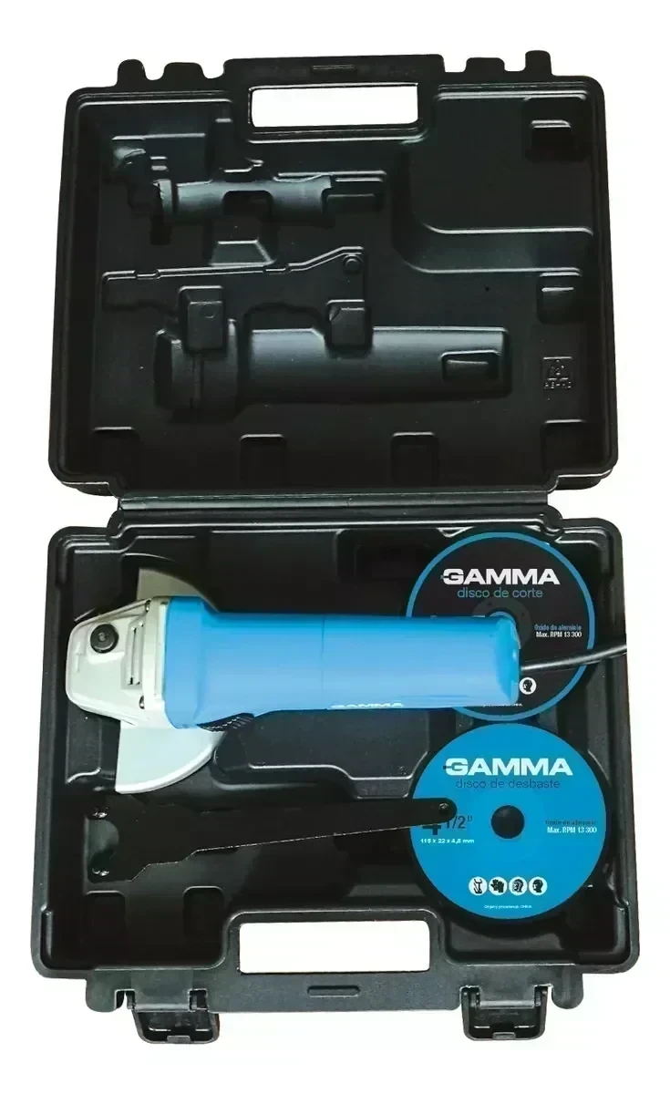 kit Amoladora Angular 750 W Gamma 115mm G1910KAR Frecuencia 50 Hz