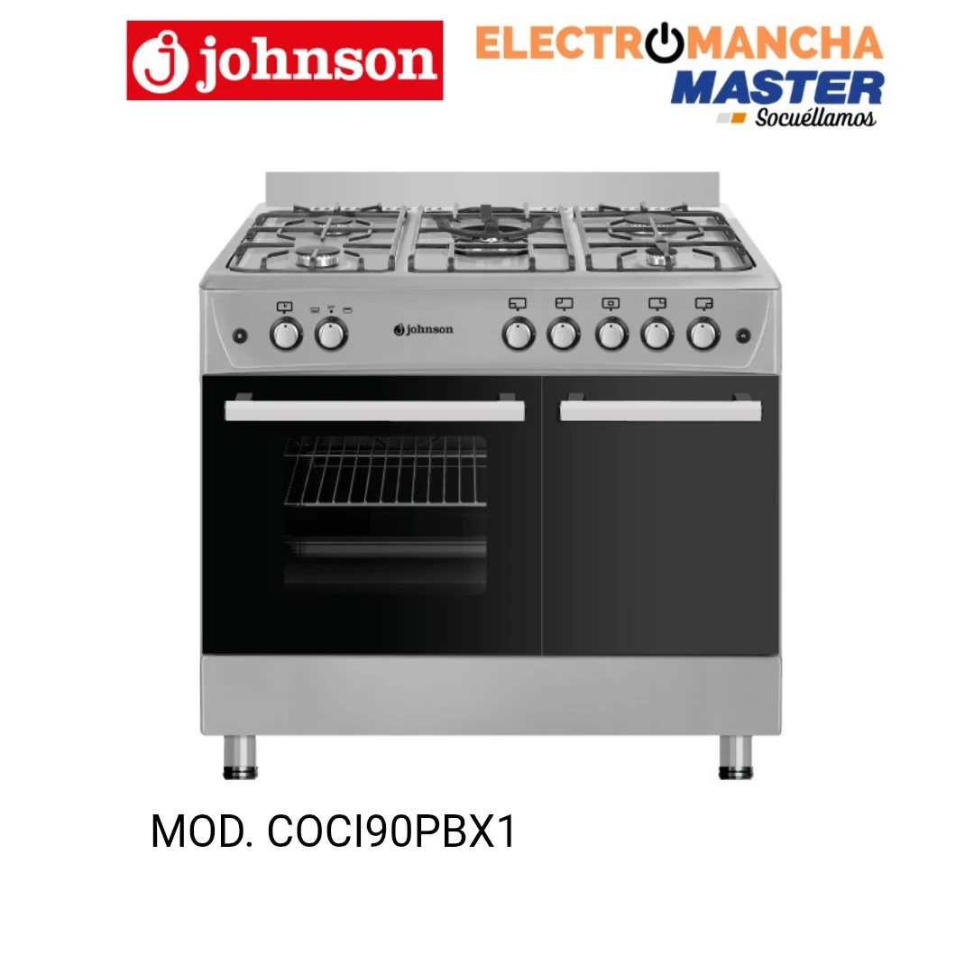 COCINA JOHNSON INOX ANCHO 90 CM. 5 FUEGOS 