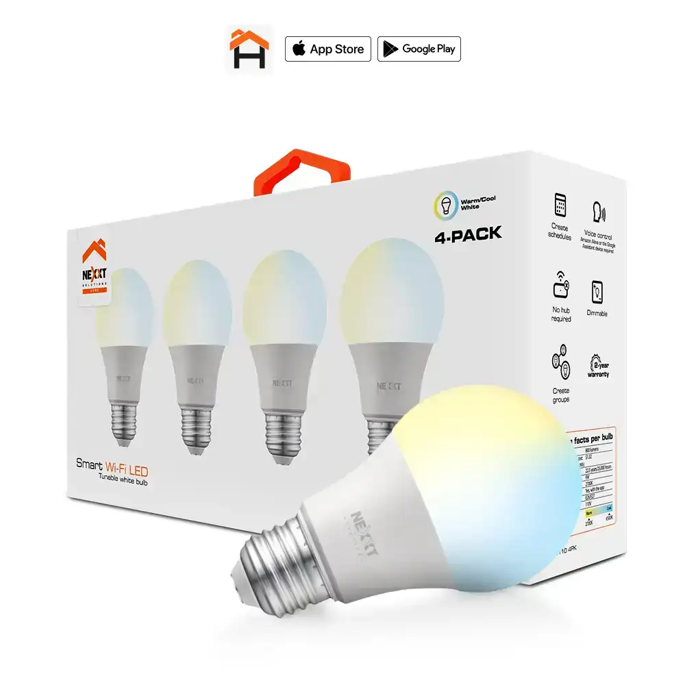 Nexxt Solution Bombilla LED inteligente Wi-Fi 110V kit x4