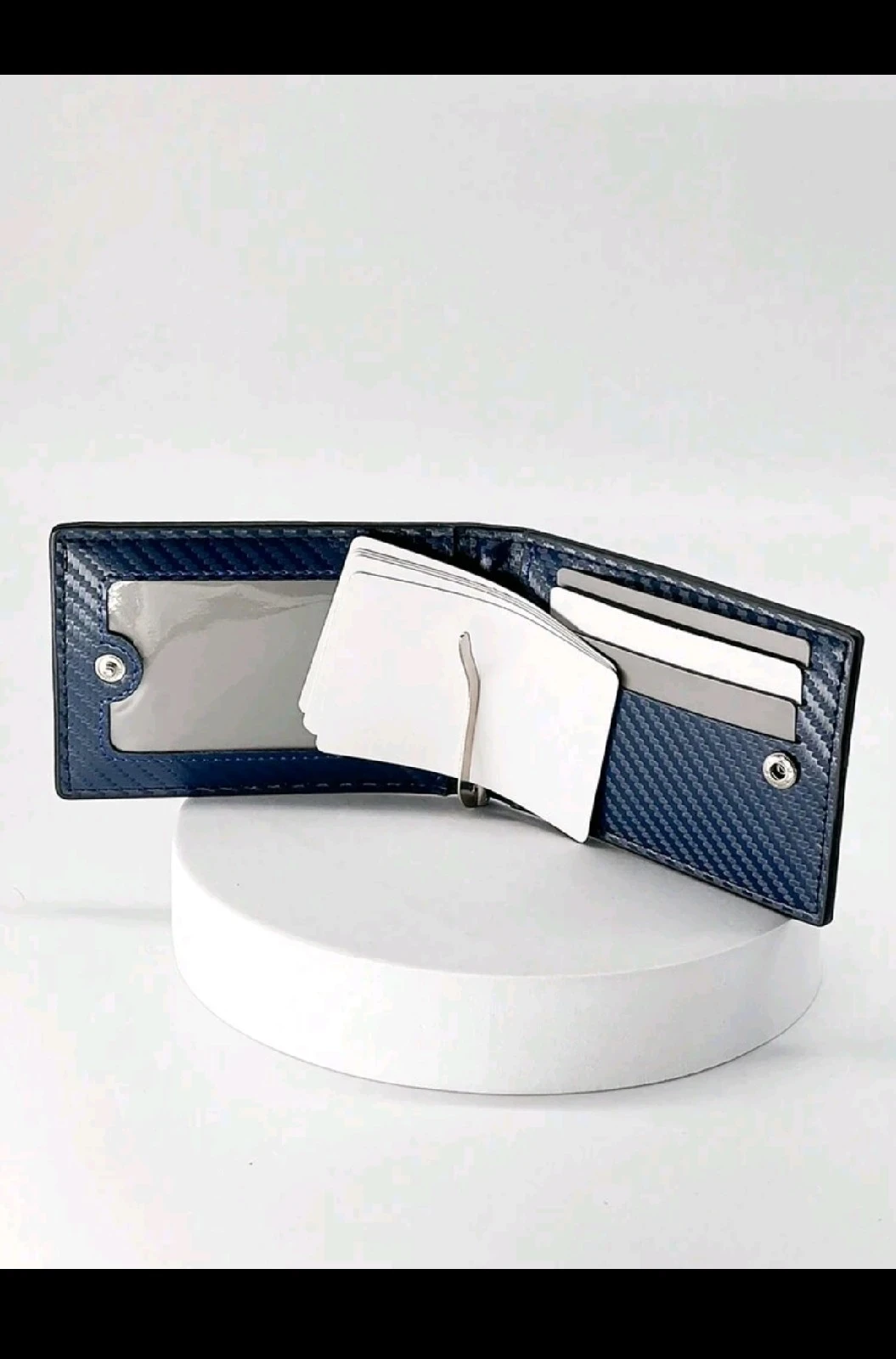 Billetera Ejecutiva Slim con Clip para Billetes y Estilo Fibra de Carbono 5