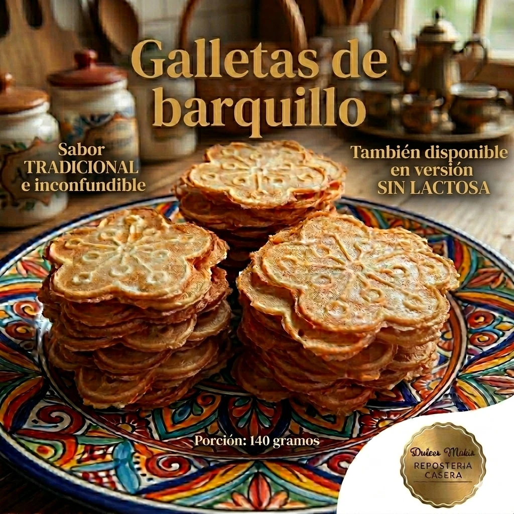 Galletas de Barquillo./Porción Pequeña. Con y Sin Lactosa.