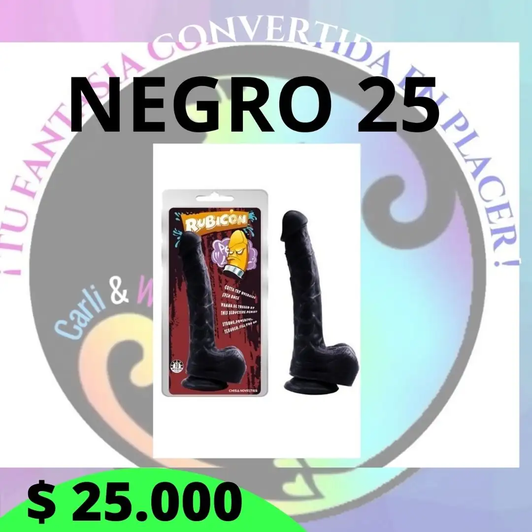 Consolador grande negro 25 cm 