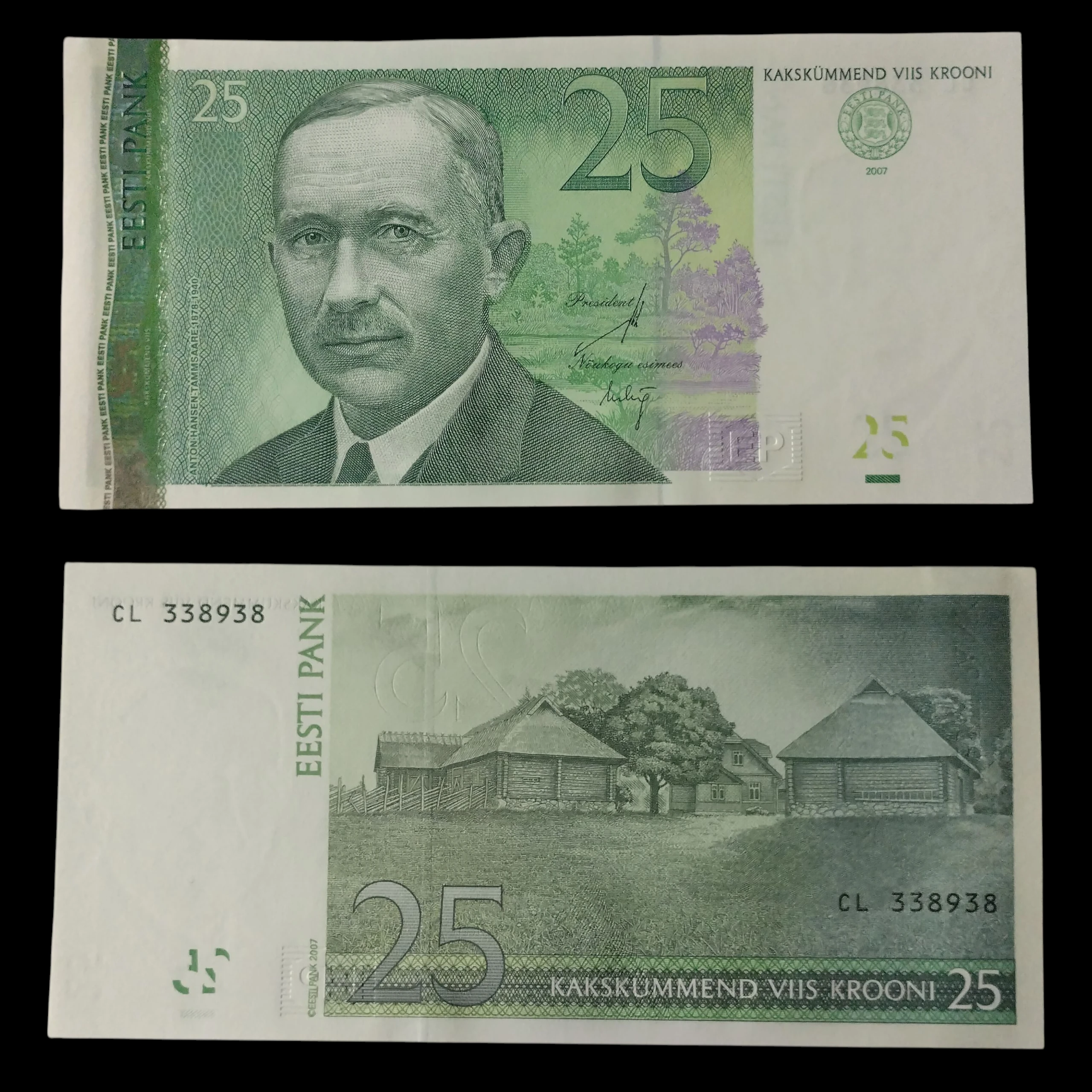 • Estonia 25 coronas UNC