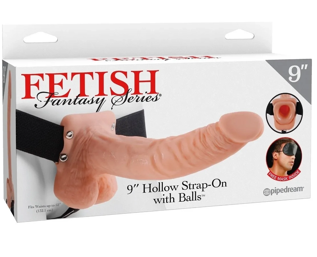 9" Hollow Strap-On with Balls