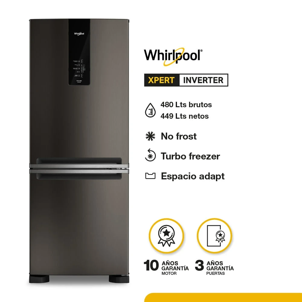 HELADERA WHIRLPOOL 449LTS INVERTER BLACK NO FROST ‼️SOLO POR PEDIDOS‼️