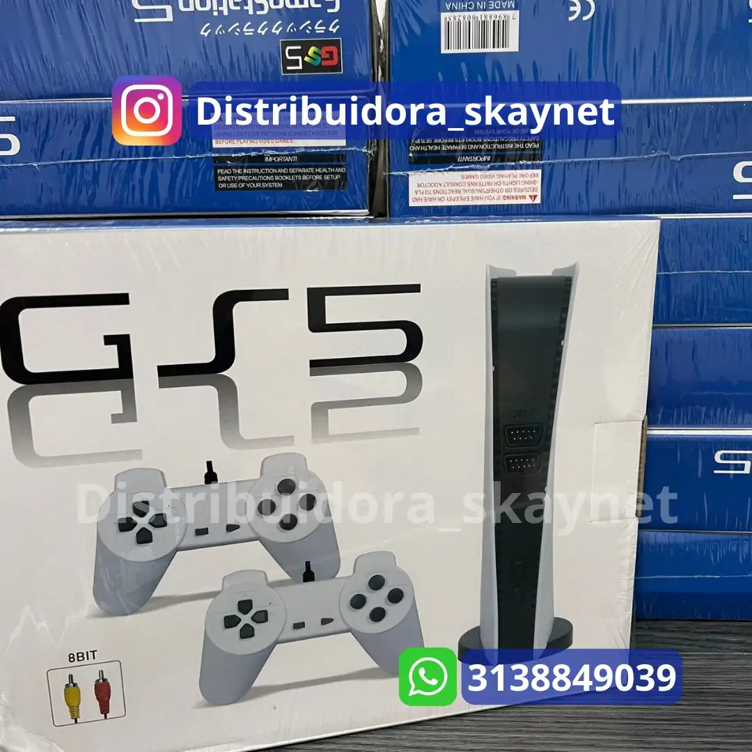 Mini Consola de videojuegos Retro GS5 de 8 bits, Consola con mando con cable, salida AV, 300 juegos clásicos 2
