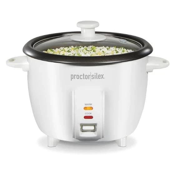 HB Proctor Silex 10 Cup Glass Lid Rice Cooker 37533MN White
