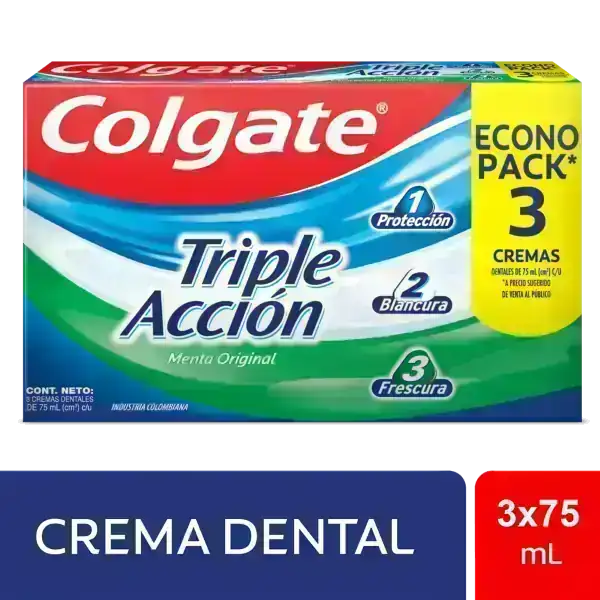 Colgate triple acción x 3 - 75ml c/u