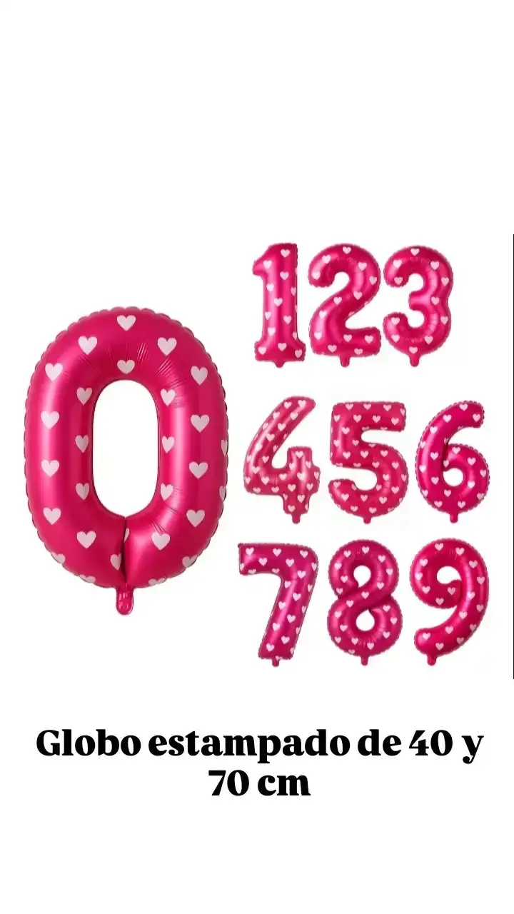 Globo numero estampado fucsia 40cm