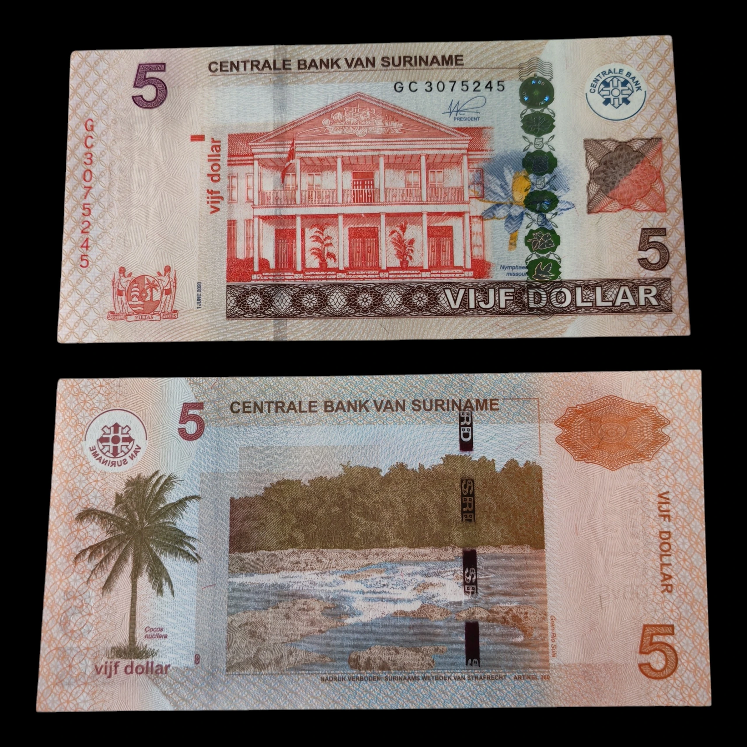 Suriname 5 dolares UNC
