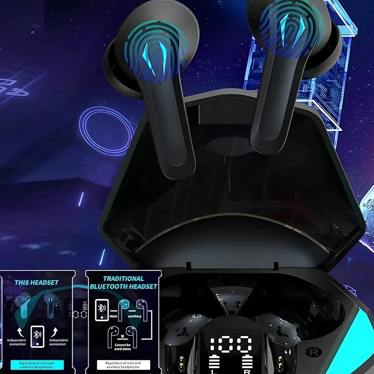 Audífonos Bluetooth X15 Tws Hq Gamer Inalámbricos Touch 4