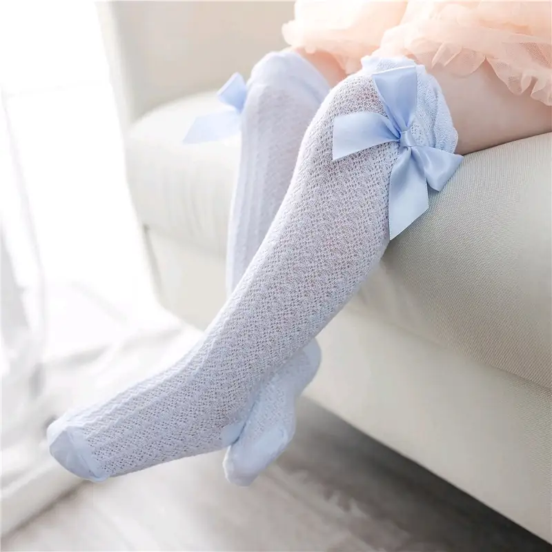 Calcetines De Algodón De Rodilla De Encaje Flexible  2