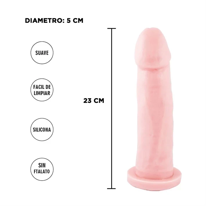Dildo macizo magnifica piel 23x5cm