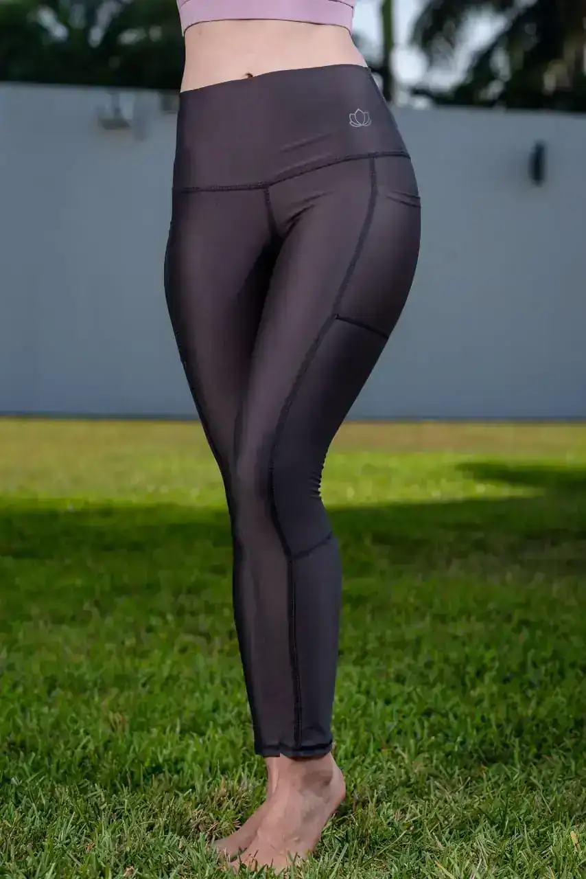 Leggins YOGA ZEN gris comfort con bolsas 2