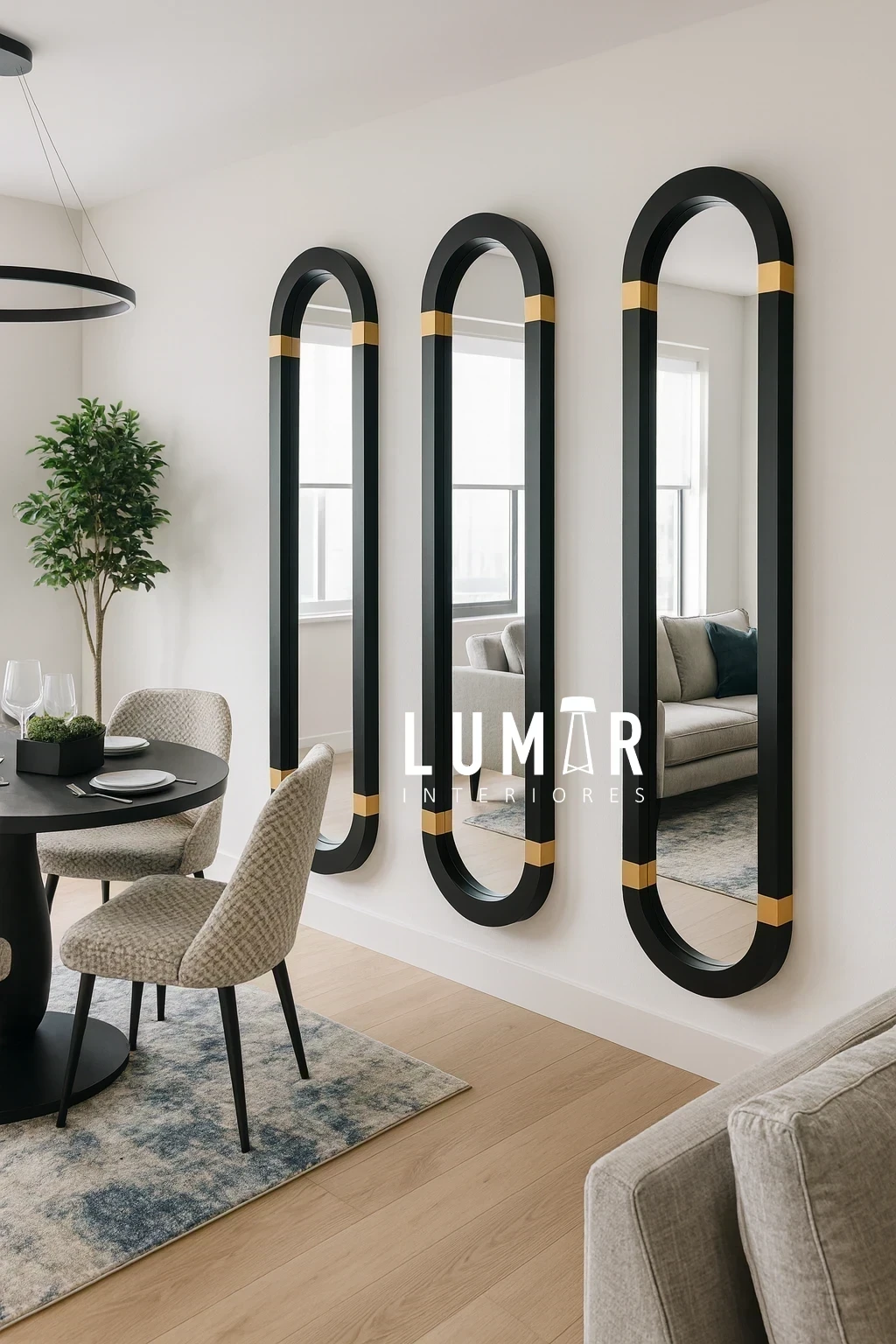 Set 3 Ovalados OPULENT Negro Detalle Oro 2