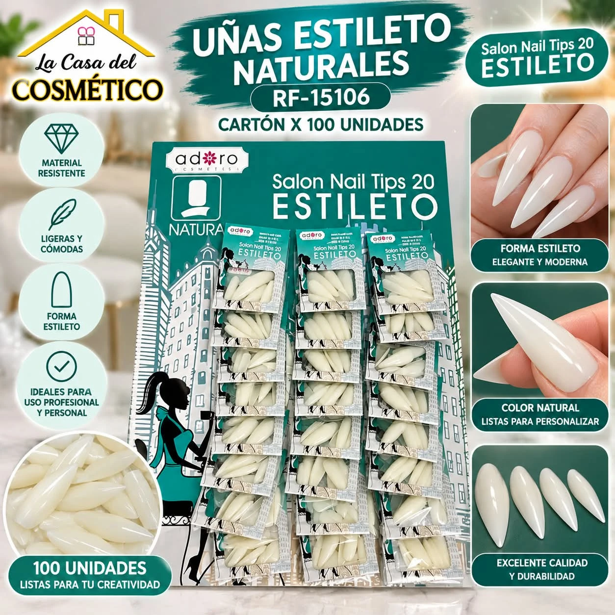 adoro unas naturales bolsita x10pcs estilo stileto.jfif