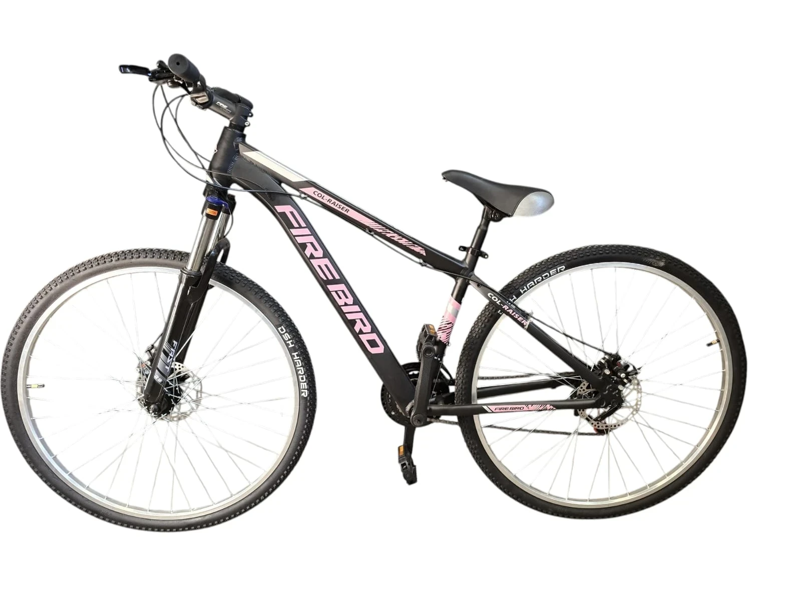 BICICLETA FIREBIRD COL-RAISER CUADRO DE ALUMINIO ROD29 COLOR  NEGRO CON ROSA TALLE S 21 VELOCIDADES