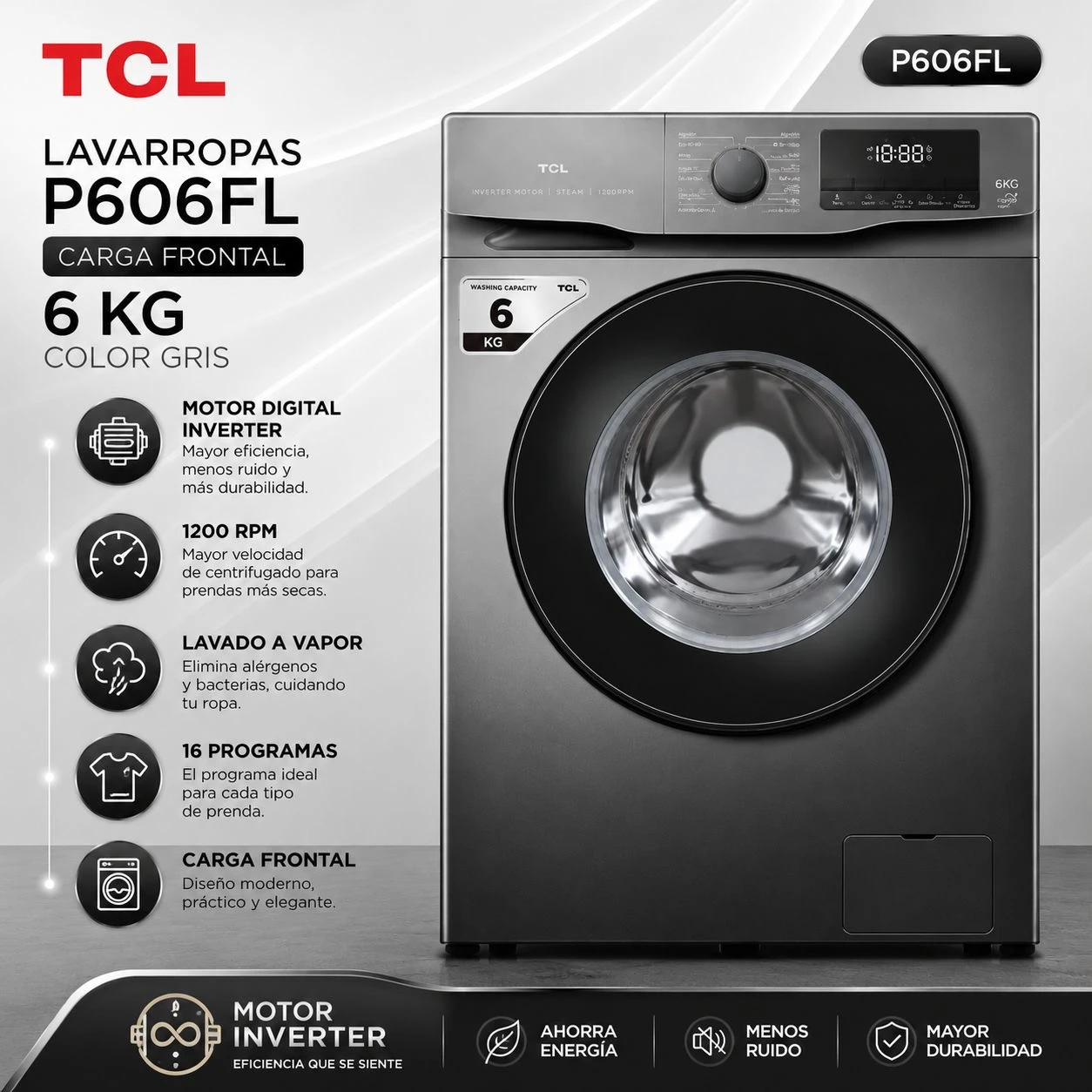 LAVARROPAS TCL 6kg SILVER